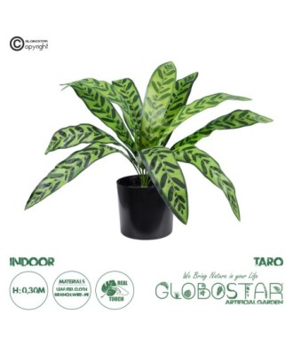 GloboStar® Artificial Garden TARO 20082 Τεχνητό Διακοσμητικό Φυτό Κολοκασία Υ30cm